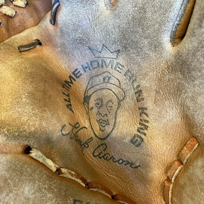 Hank Aaron "715 Home Runs 4-8-1974" Signed 1970's Game Model Baseball Glove JSA