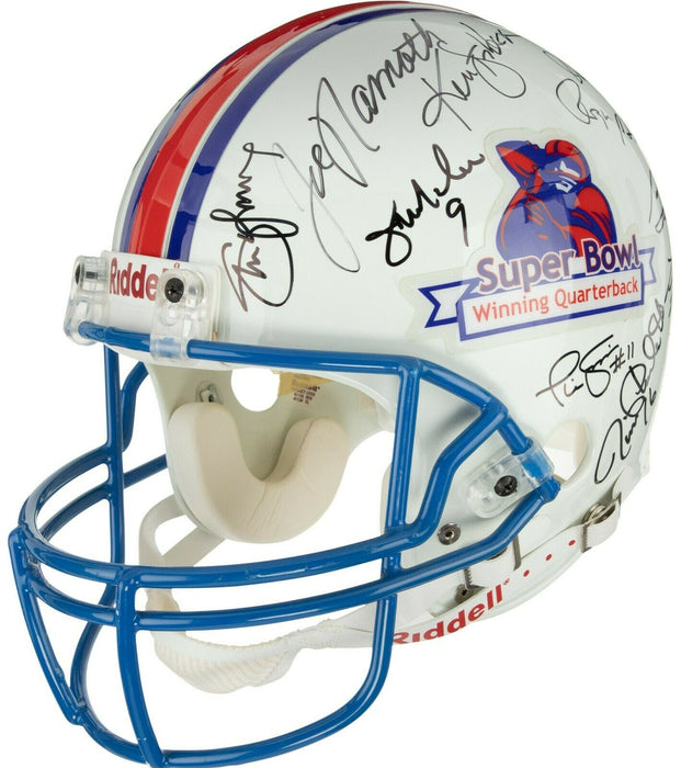 Super Bowl Quarterback Legends Signed Helmet 25 Sigs Tom Brady PSA DNA & Beckett