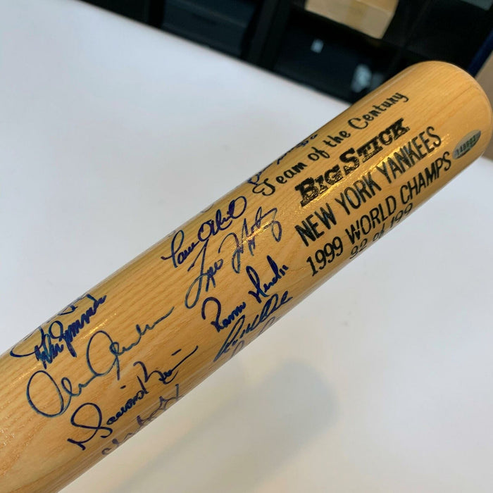 1999 NY Yankees World Series Champs Team Signed Bat Derek Jeter Steiner COA