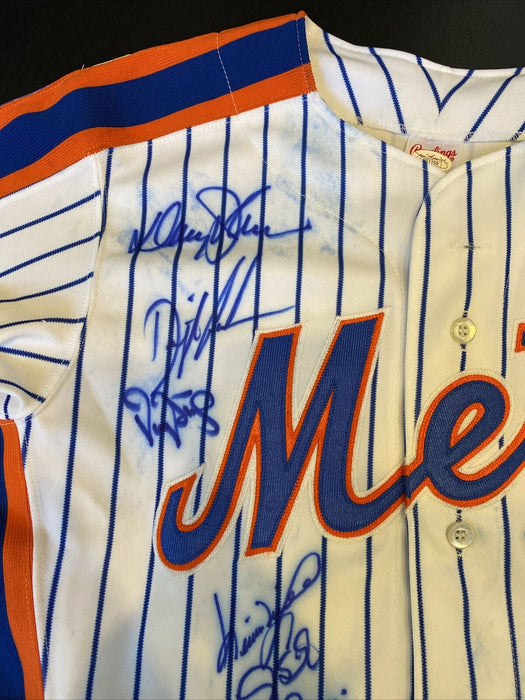 1986 New York Mets World Series Champs Team Signed Authentic Rawlings Jersey JSA