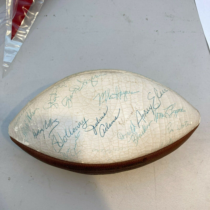 1985 New England Patriots Team Signed Vintage Wilson Football