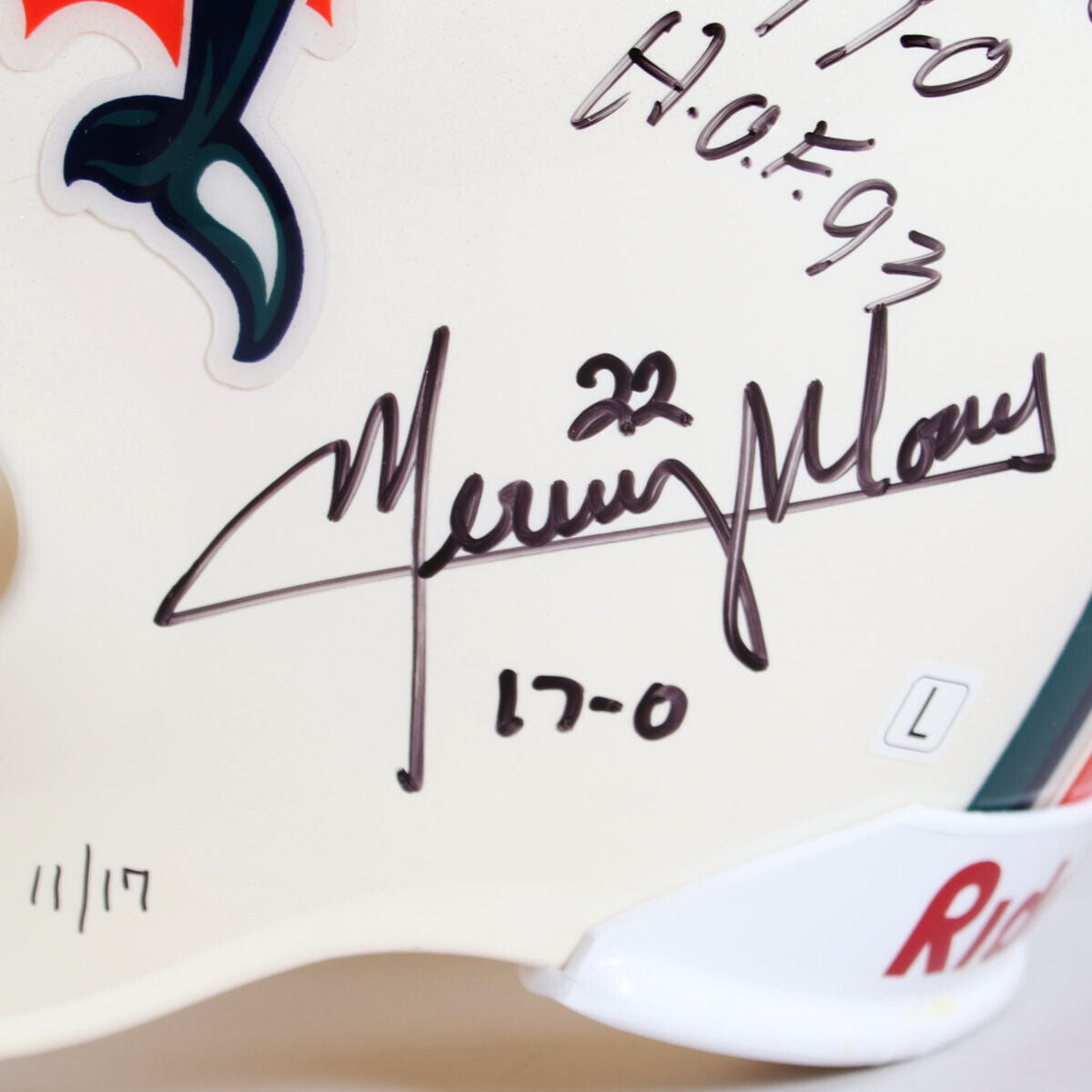 Don Shula Signed Miami Dolphins Helmet autographed 17-0 perfect