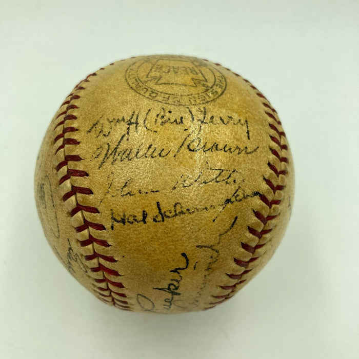 1941 New York Giants Team Signed Baseball Mel Ott Carl Hubbell Bill Terry JSA
