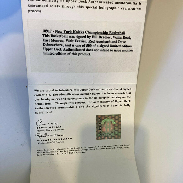 1969-1970 New York Knicks NBA Champs Team Signed Spalding Basketball UDA COA