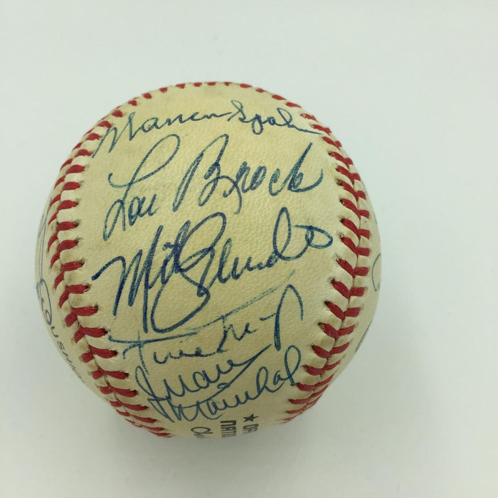 Nice Hank Aaron Willie Mays Hall Of Fame Signed Baseball 17 Sigs PSA DNA COA