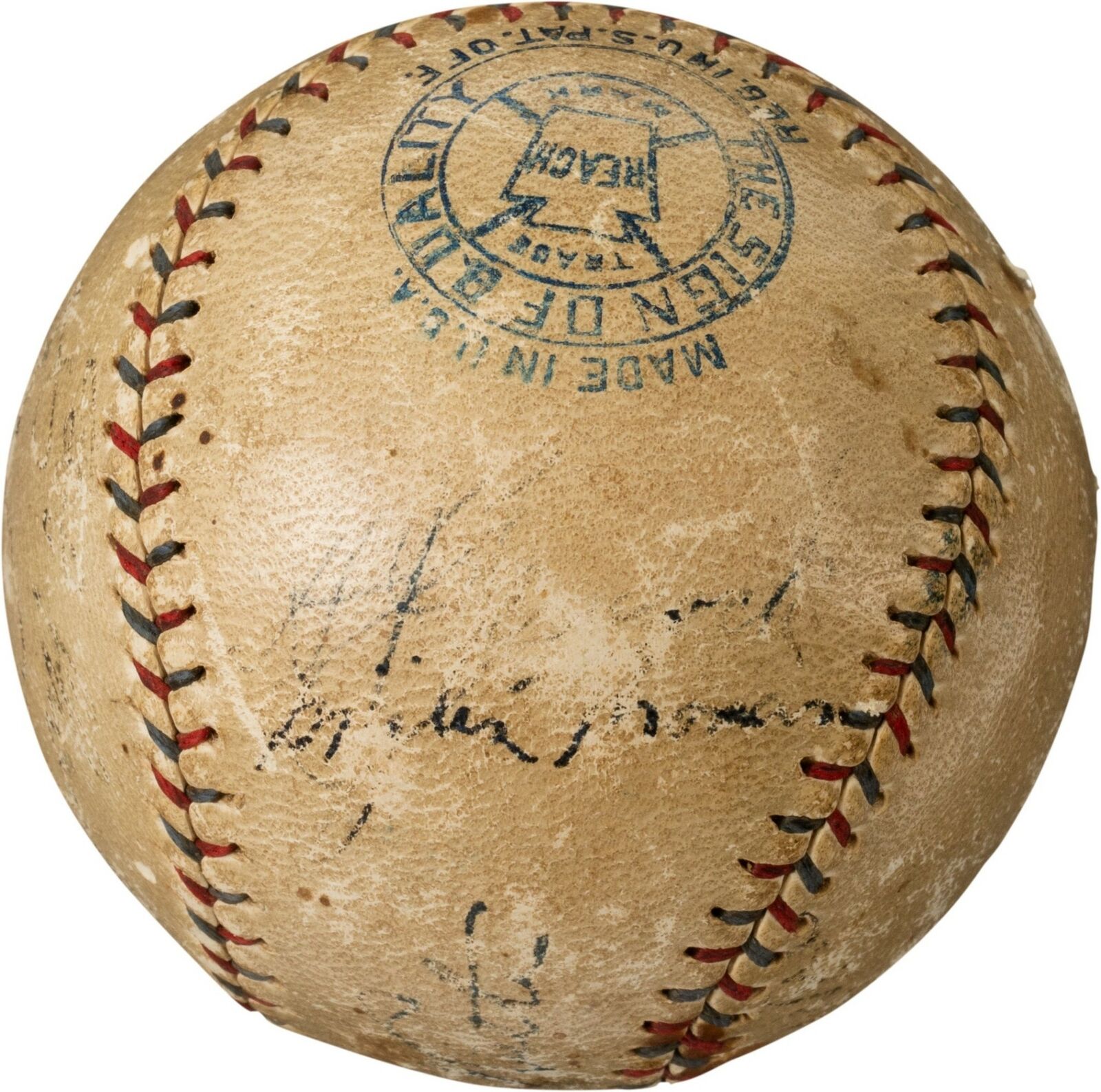 1927 New York Yankees Team Signed Baseball Babe Ruth & Lou