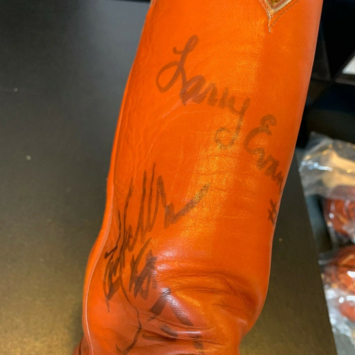 1980 Denver Broncos Team Signed Pair Of Vintage Bronco Cowboy Boots