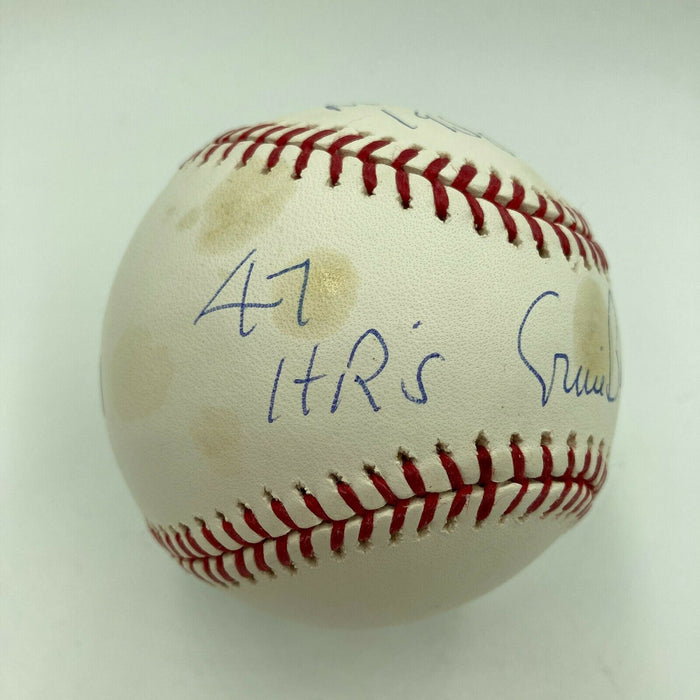 Ernie Banks 1958 MVP 47 Home Runs 129 RBI Signed Inscribed Baseball JSA COA