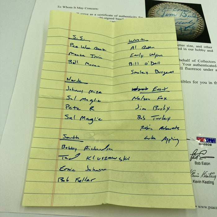 1973 MLB Alumni Hall Of Fame Multi Signed Baseball With Nellie Fox PSA DNA COA