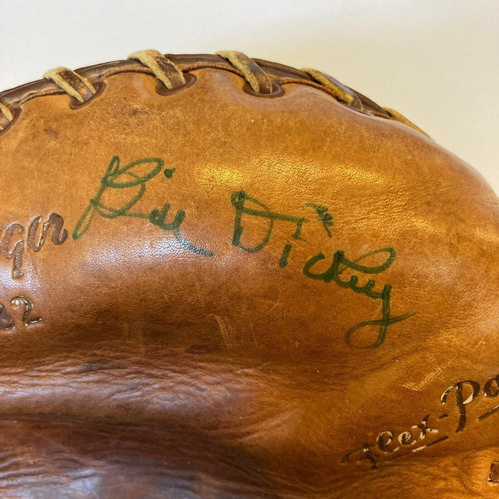 Bill Dickey Signed 1940's Game Model Baseball Glove Catchers Mitt JSA COA