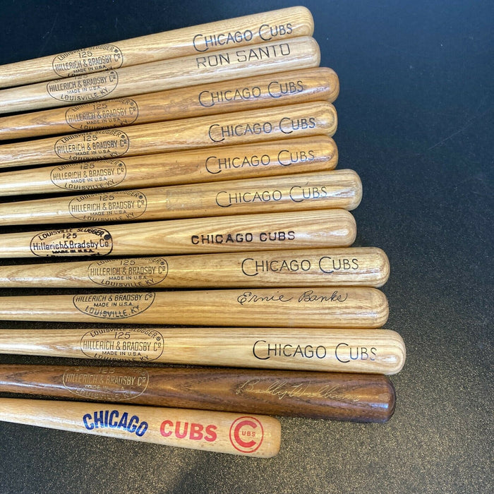 Lot Of (12) 1950's Louisville Slugger Chicago Cubs Baseball Bats Ernie Banks