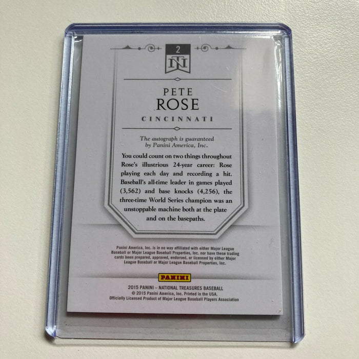 2015 Panini National Treasures Pete Rose #16/20 Auto Signed Baseball Card