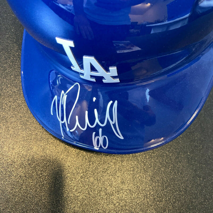 Yasiel Puig Signed Los Angeles Dodgers Game Model Baseball Helmet JSA COA