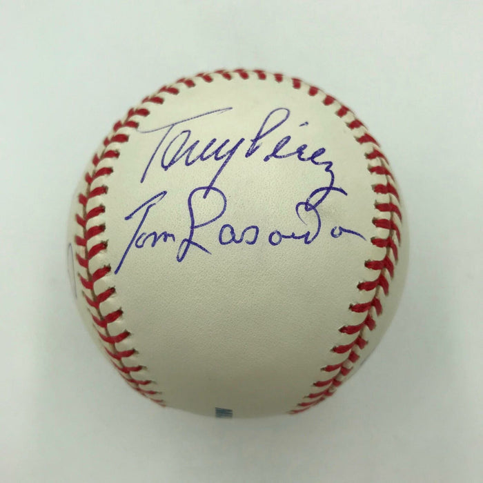 Sparky Anderson Tommy Lasorda Legendary HOF Managers Signed Baseball PSA DNA