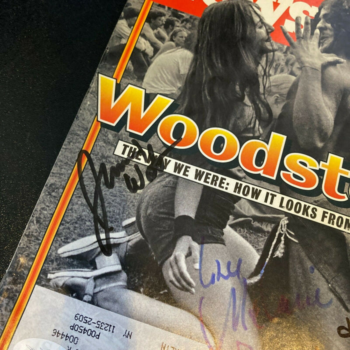 Arlo Guthrie James Woods Fito de la Parra, Melanie Signed Woodstock Magazine JSA
