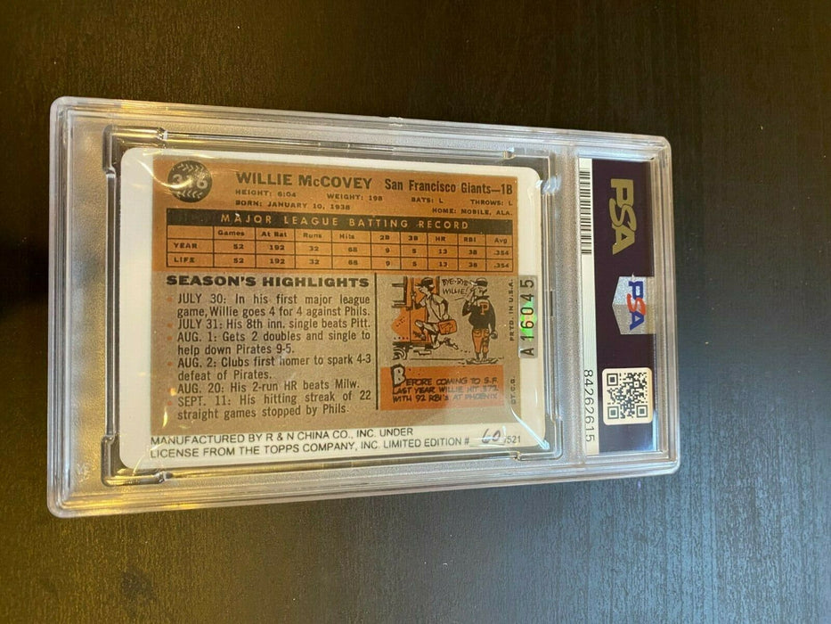 1960 Topps Willie Mccovey RC Signed Porcelain Baseball Card PSA DNA "HOF 1986"