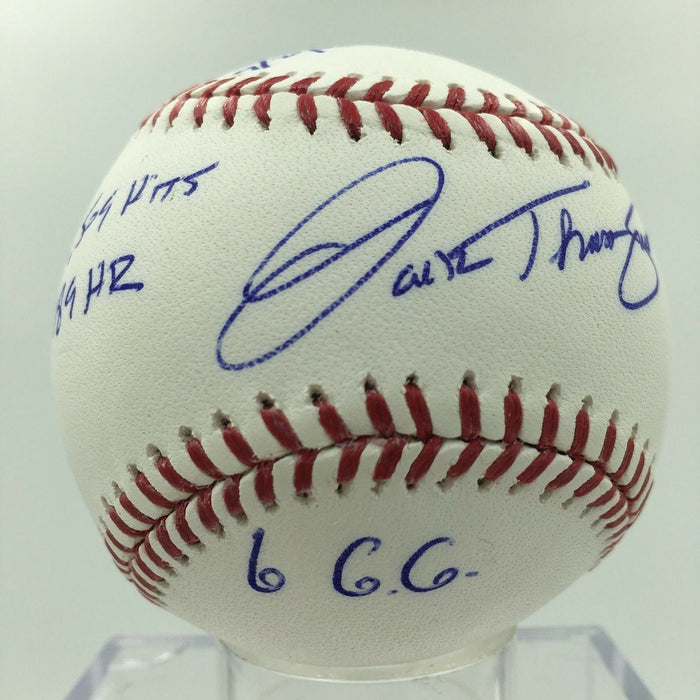 J.T Snow Signed Heavily Inscribed Stat Baseball MLB AUTHENTICATED