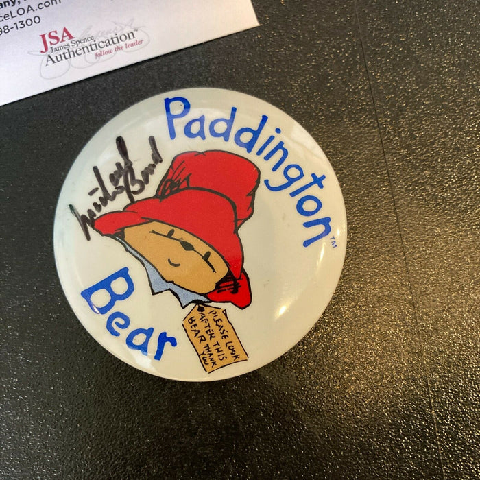 Michael Bond Signed Paddington Bear Pin JSA COA Paddington Bear Creator