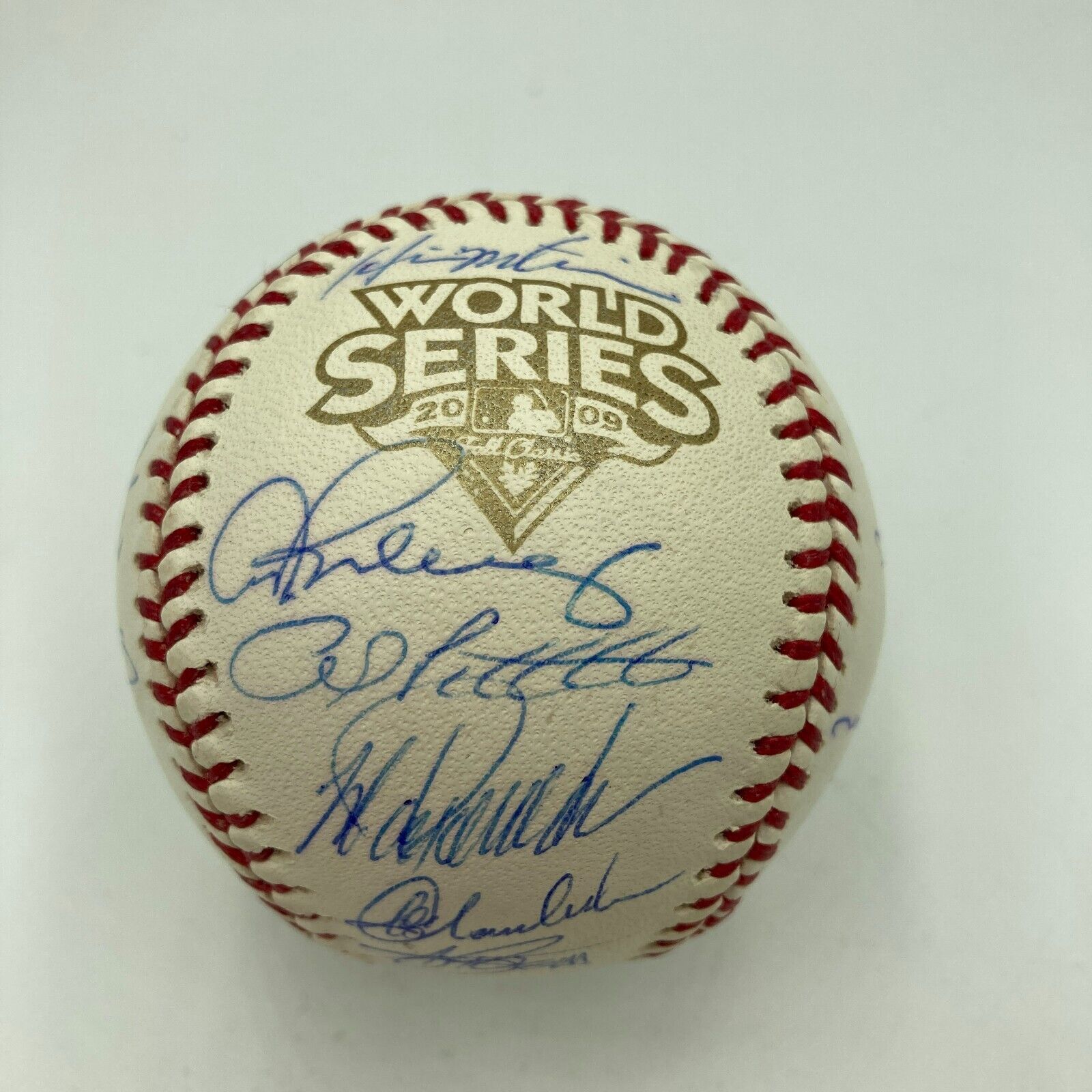 2009 New York Yankees Team Signed World Series Baseball Derek Jeter JS —  Showpieces Sports