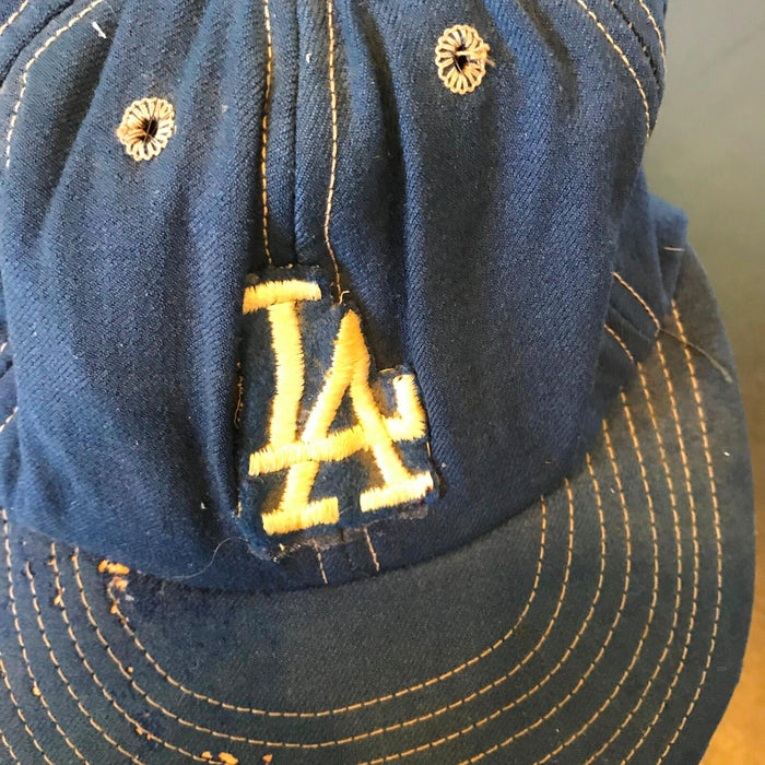 Vintage 1970's Los Angeles Dodgers Game Used Hat Cap Wilson Size  7 1/8