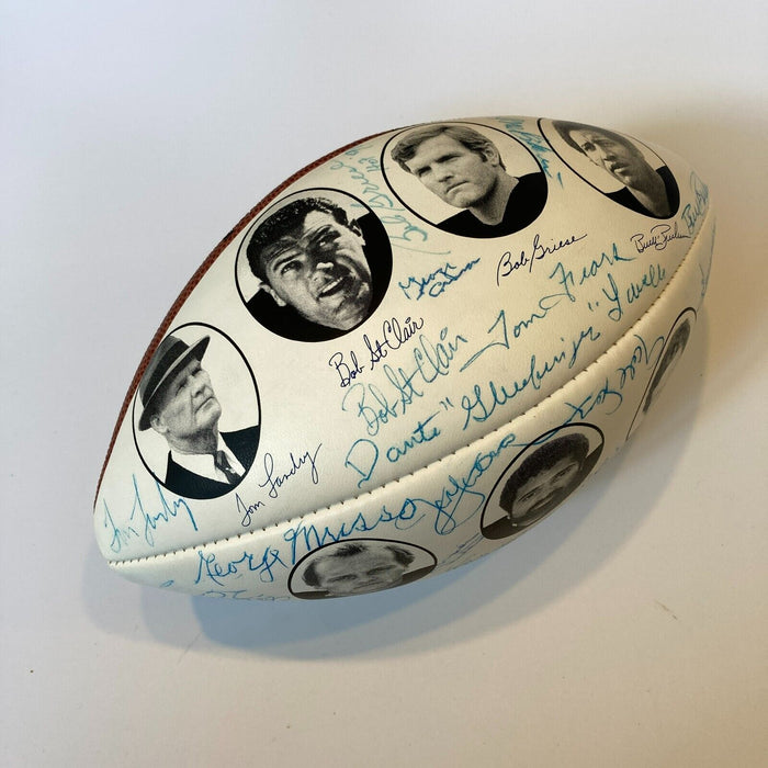 Tom Landry Buck Buchanan 1990 Hall Of Fame Induction Signed Football JSA COA