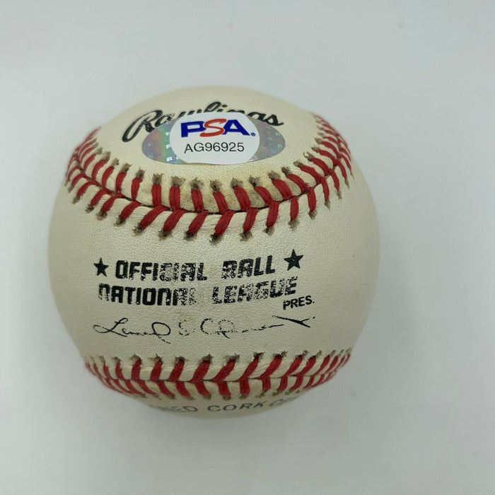 Rare Brett Favre #4 Rookie Era Signed Official National league Baseball PSA DNA