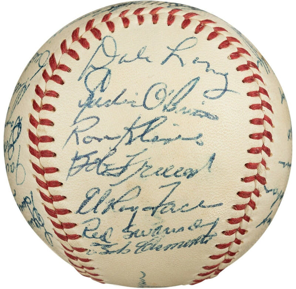 Beautiful Roberto Clemente 1956 Pittsburgh Pirates Team Signed Baseball PSA DNA