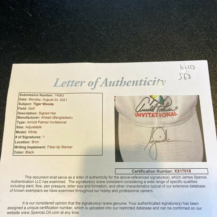 Tiger Woods Signed Arnold Palmer Invitational PGA Golf Hat With JSA COA