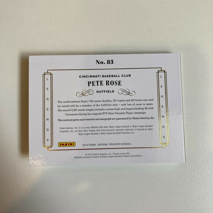 2014 National Treasures Pete Rose 1/1 Auto Game Used Bat Booklet One Of One
