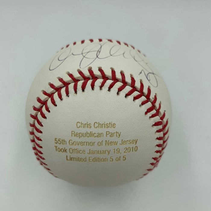 Governor Chris Christie Signed Official Major League Baseball With JSA COA