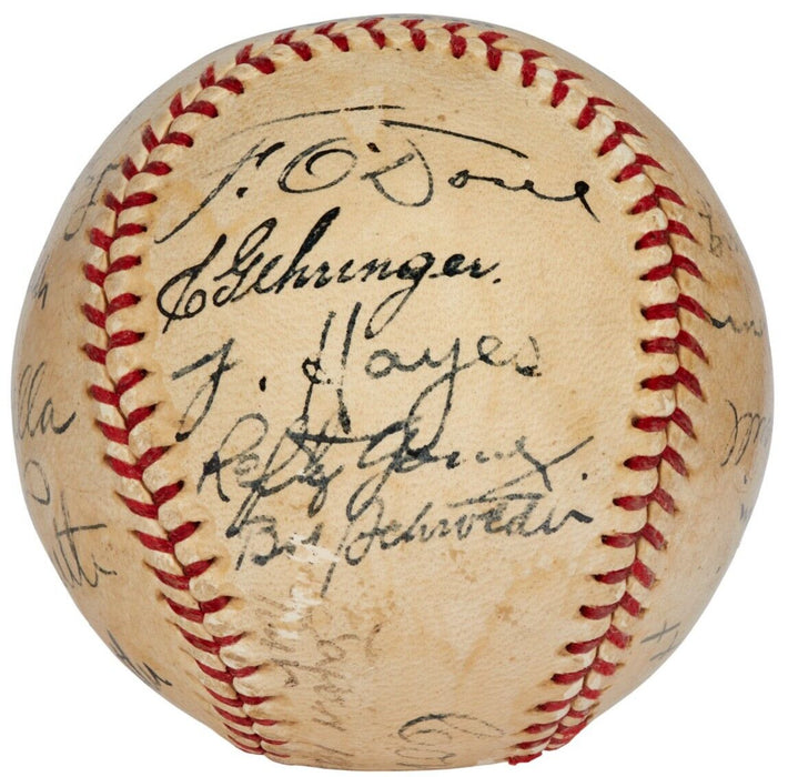 The Finest Babe Ruth & Lou Gehrig 1934 Tour of Japan Team Signed Baseball PSA