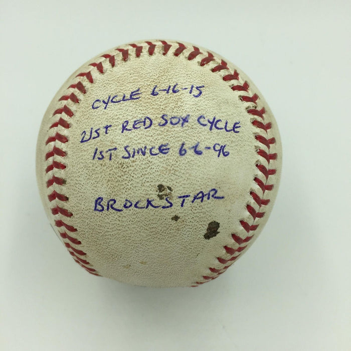 Incredible Brock Holt Cycle Game Signed Heavily Inscribed Baseball MLB Authentic