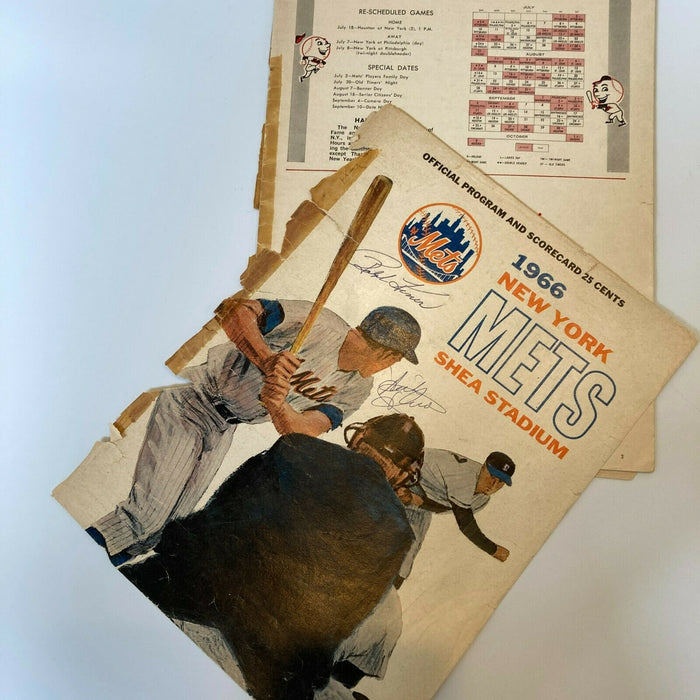 1966 New York Mets Vintage Program With Original Ticket