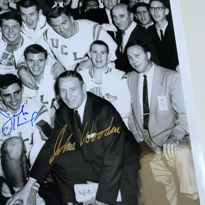 1963-64 UCLA Bruins NCAA Champs Team Signed Photo John Wooden With COA