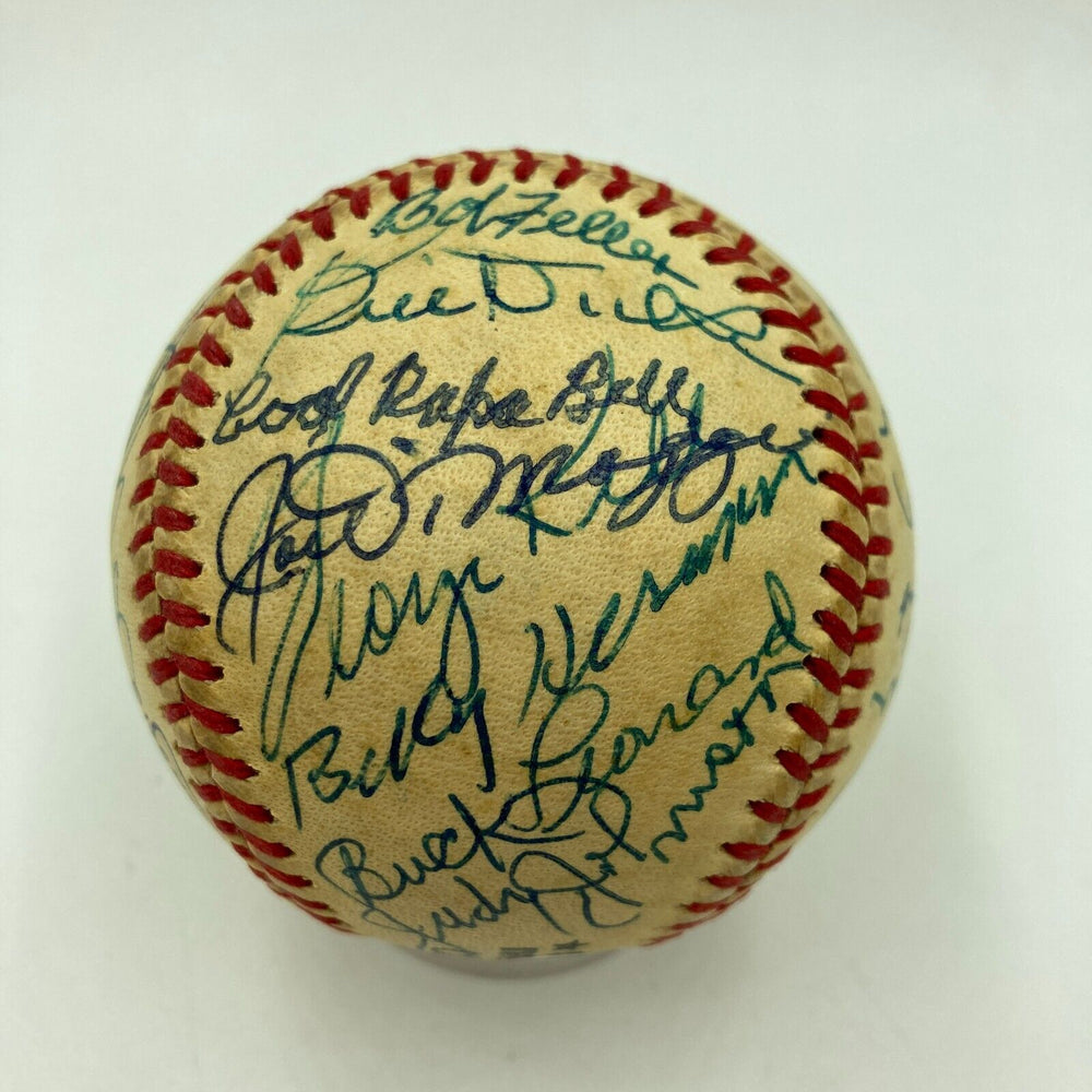 Beautiful Joe DImaggio Sandy Koufax Hall Of Fame Multi Signed Baseball JSA COA