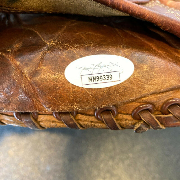 Warren Spahn Signed 1940's Game Model Baseball Glove With JSA COA