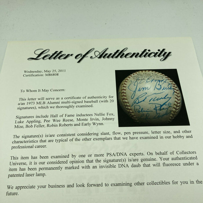 1973 MLB Alumni Hall Of Fame Multi Signed Baseball With Nellie Fox PSA DNA COA