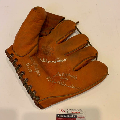 Red Schoendienst Signed Vintage 1940's Game Model Glove With JSA COA