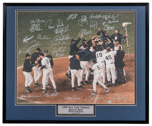 1999 Yankees W.S. Champs Team Signed 16x20 Photo Derek Jeter Mariano Rivera BAS