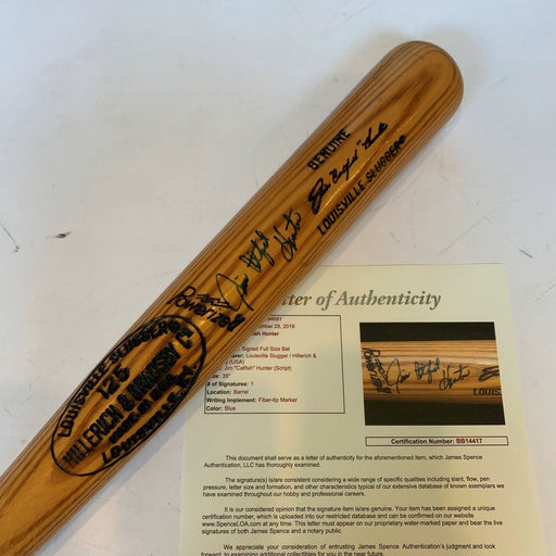 Beautiful Catfish Hunter Signed Louisville Slugger Game Model Bat With JSA COA