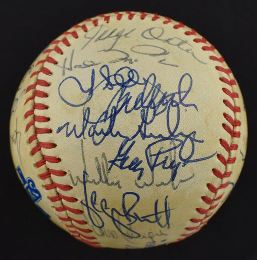 1985 Kansas City Royal World Series Champs Team Signed W.S. Baseball PSA DNA COA