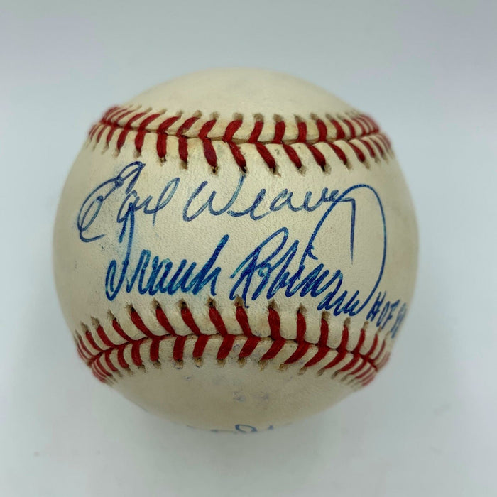 Frank Robinson Brooks Robinson Earl Weaver & Jim Palmer Signed Baseball JSA COA