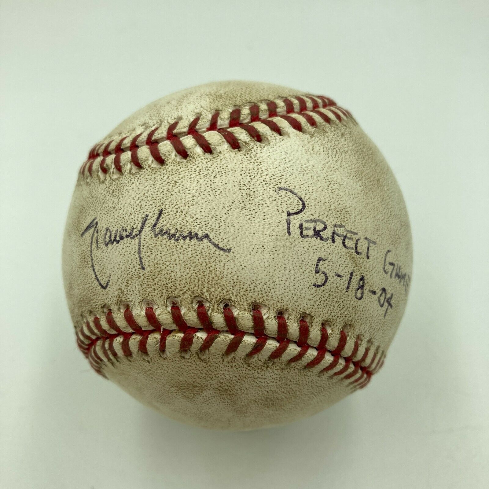 Historic Randy Johnson 2004 Perfect Game Signed Inscribed Game Used  Baseball JSA
