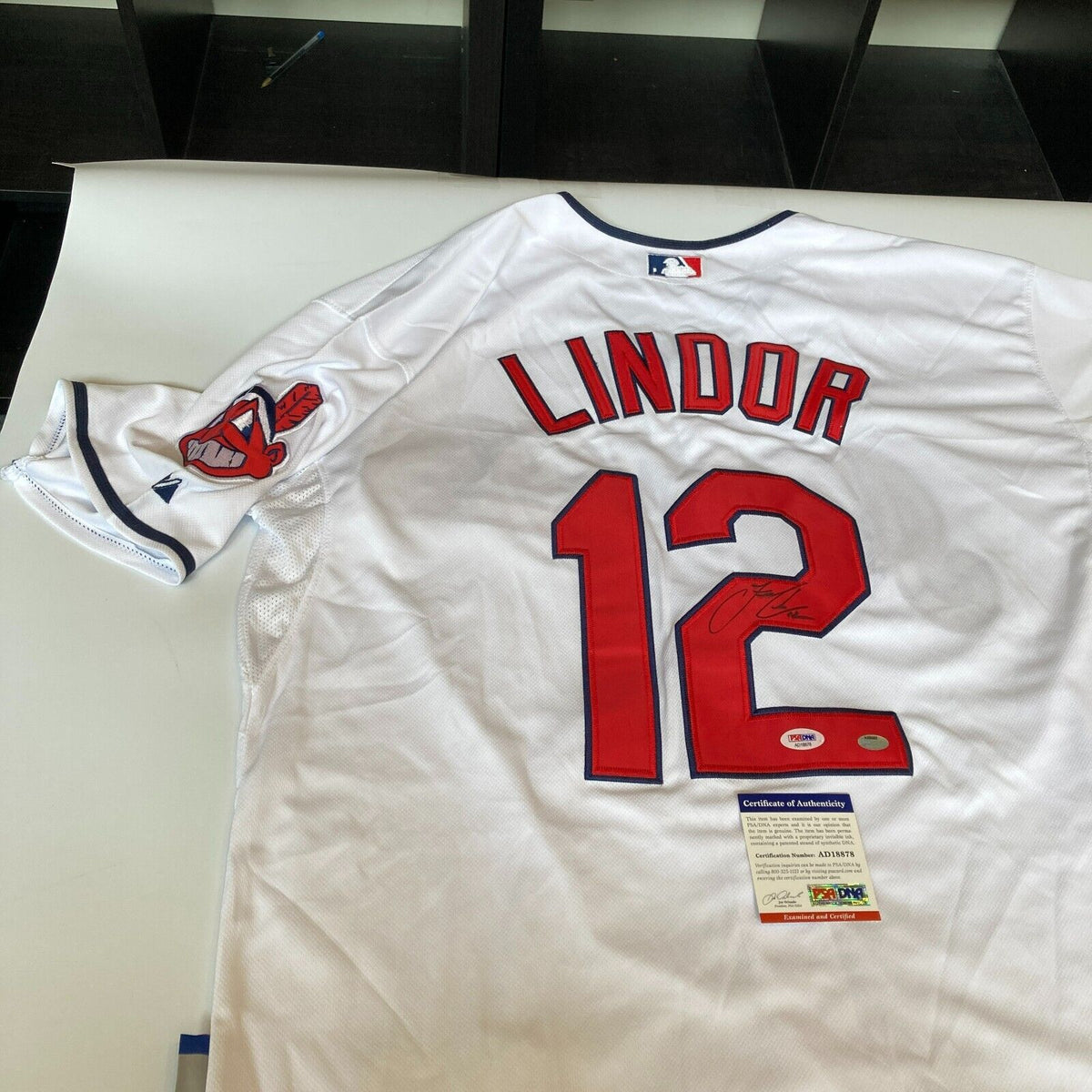 Francisco Lindor Signed Authentic Cleveland Indians Jersey PSA DNA COA