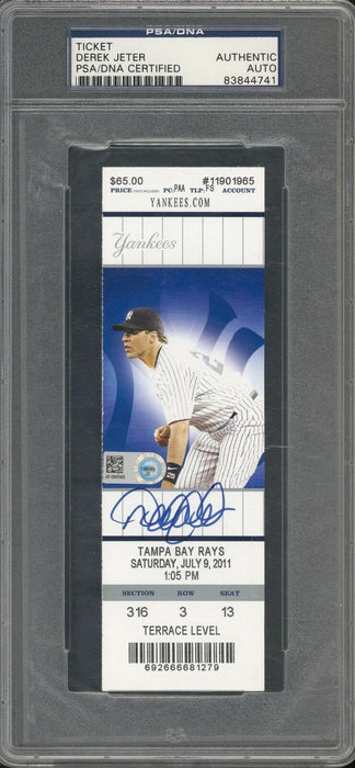 Derek Jeter Signed 3000 Hit Game Full Ticket From July 9, 2011 PSA DNA Yankees