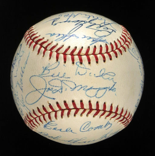 Beautiful 1920's-50's Yankees Legends HOF Signed Baseball Joe Dimaggio JSA COA