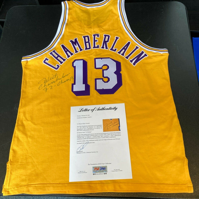 Wilt Chamberlain "1972 Champs" Signed Los Angeles Lakers Game Jersey PSA DNA COA