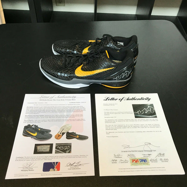 Kobe Bryant Signed 2010 Game Used Sneakers Shoes PSA DNA & Sports Investors COA