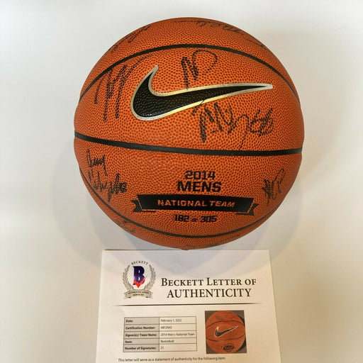 Stephen Curry Kevin Durant 2014 Team USA Olympics Signed Basketball Beckett