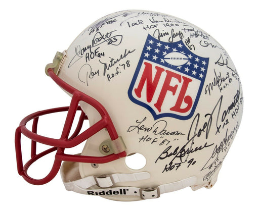 Johnny Unitas Joe Namath Hall Of Fame Multi Signed Full Size NFL Helmet JSA COA